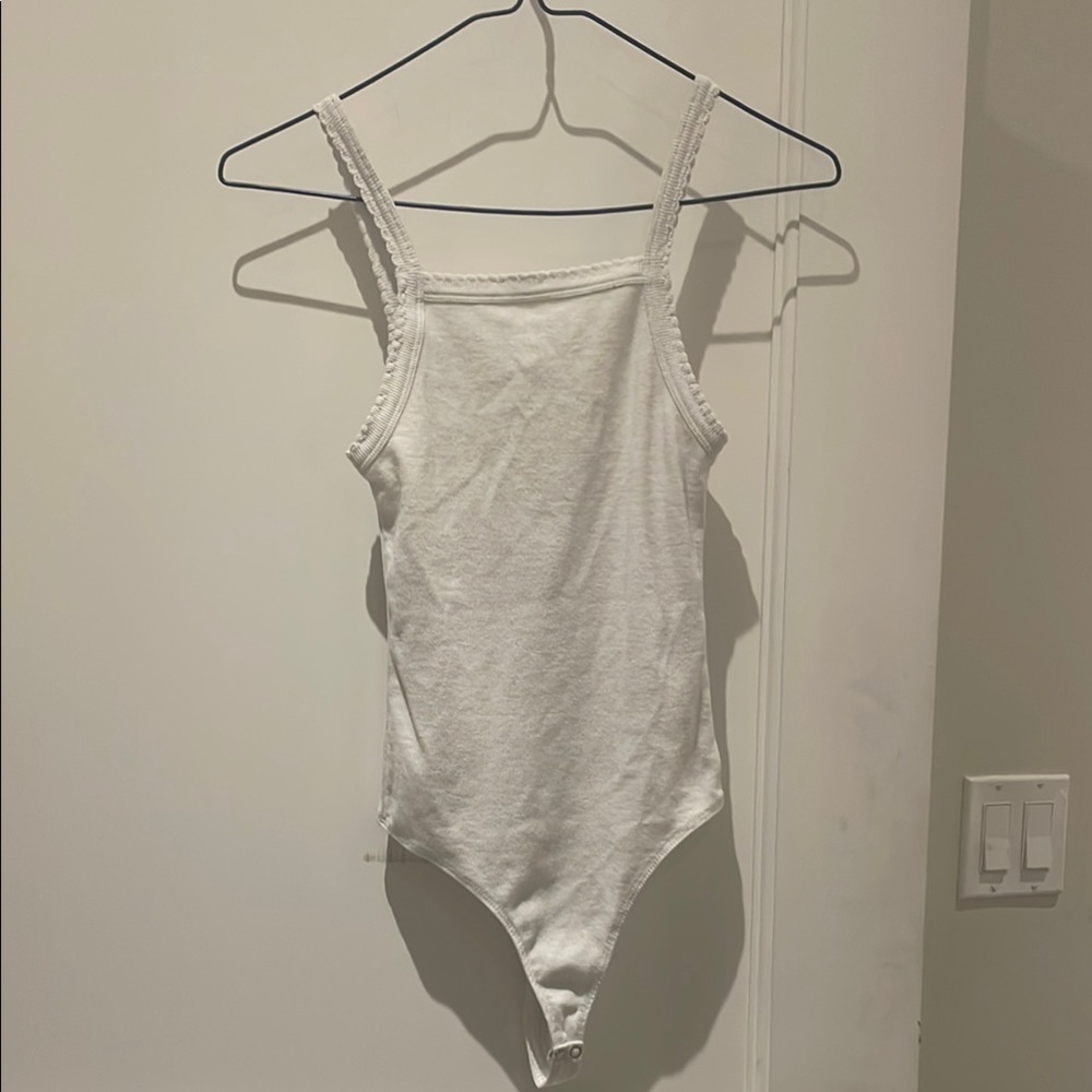 bp White Bodysuit with Soft Texture and High Neckline🇬🇧